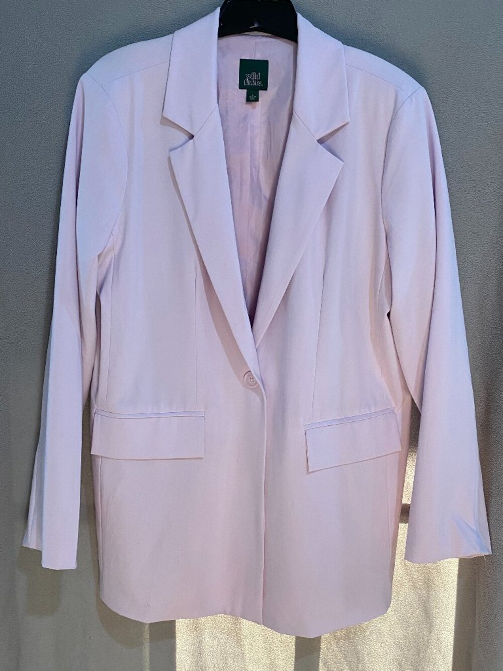 Wild Fable Women’s White Blazer Jacket Classic One Button Stretch Workwear Chic